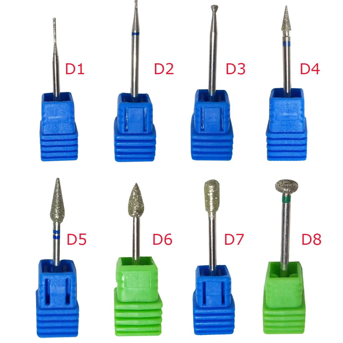 8 Type Diamond Electric Nail Drill Burr Milling Cutter Nail Pedicure