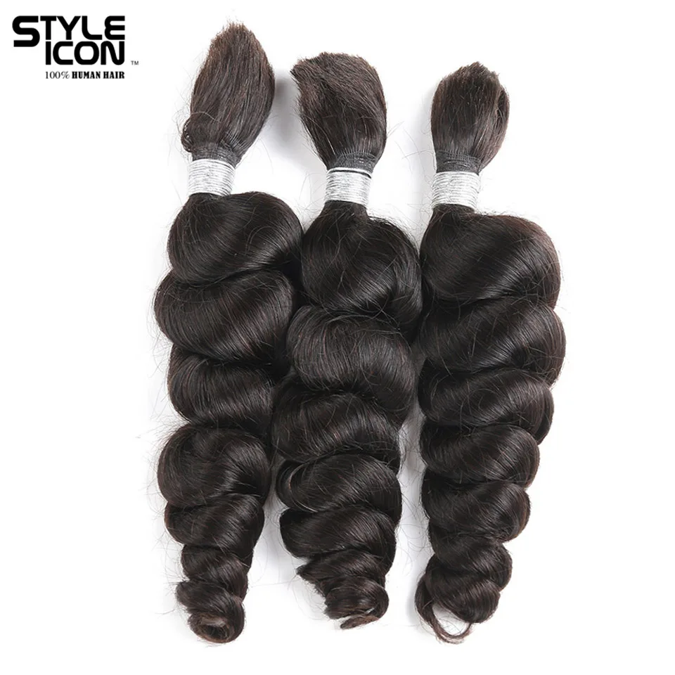 Buy Styleicon 3 Bundles Human Braiding Hair Bulk Hair For Braiding Remy