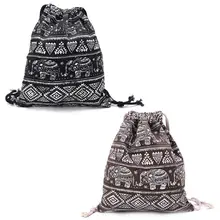 Спортивная сумка на шнуровке школьный Cinch мешок путешествия в этническом стиле холст спортивный рюкзак
