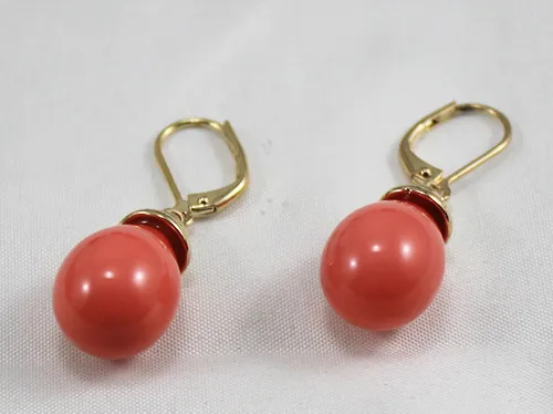 

Wholesle simple nd noble 12*16mm rose red shell perl errings fshionl jewelry