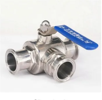 

1.5" , 1-1/2" ID:35.1mm OD:50.5mm Sanitary stainless steel Three Way Clamped Ball Valve , 3 Way Clamped Ball Valve