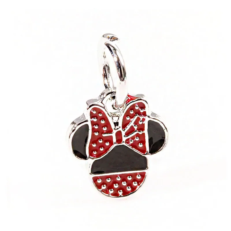 

free shipping 1pc girl mickey hanging dangle charms(without chain) Fits European Pandora Charm Bracelets & Necklaces B002