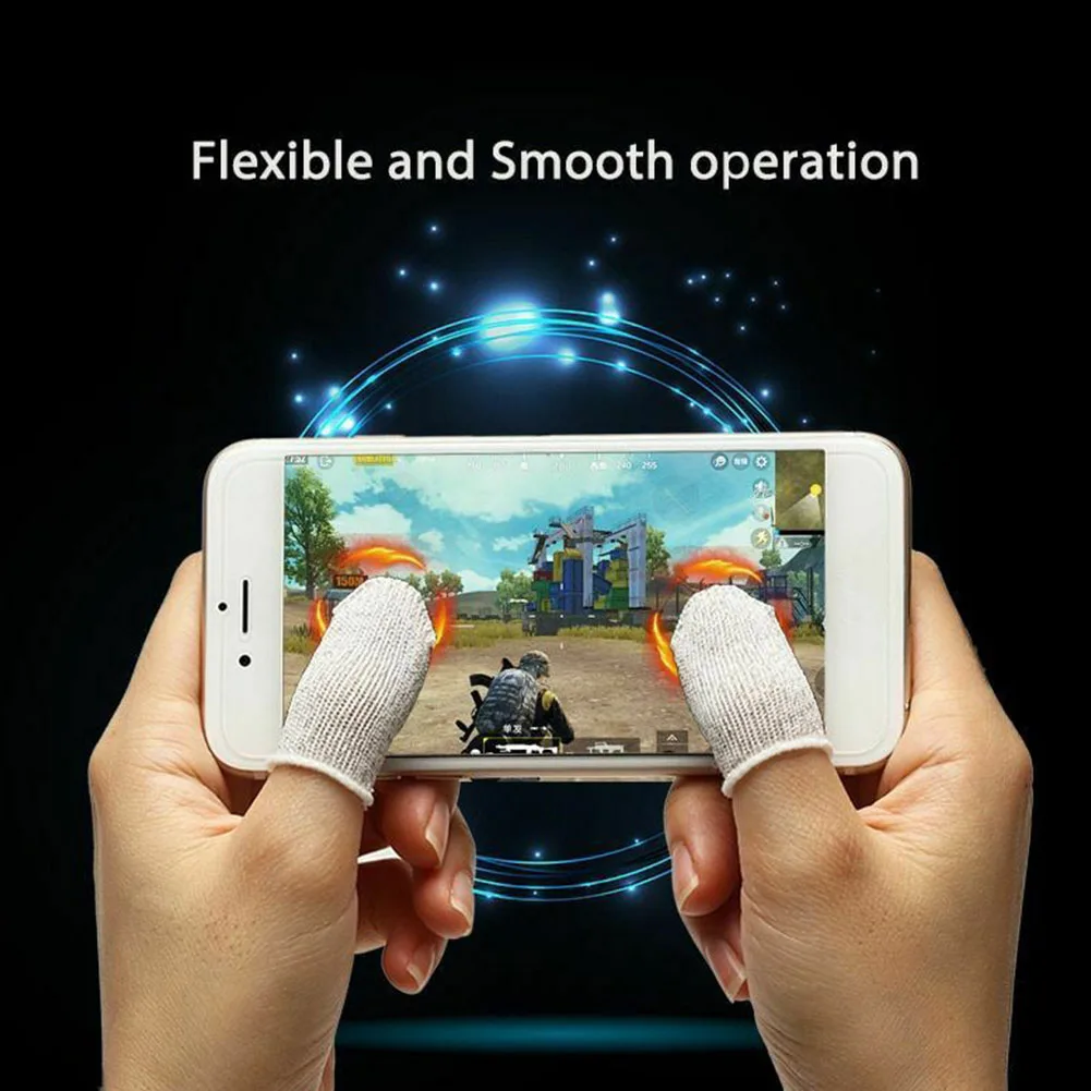 

1 Pair Game Controller Smartphone Sweatproof Mini Solid Ultra Thin Washable Accessories Mobile Sensitive Breathable Finger Stall