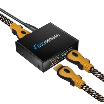 

1x2 HDMI Splitter 1 in 2 out 1080p 4K HDCP Stripper 3D Power Signal Amplifier