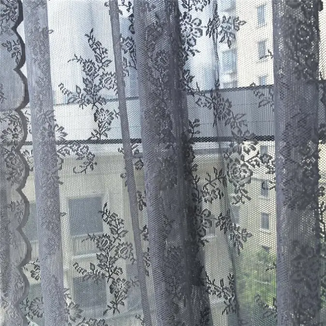 3 цвета 150 см x 180 см Панель Прозрачная Вуаль оконные шторы простыня комнаты цветочный тюлевые шарфы декоративные шторы - Цвет: Grey