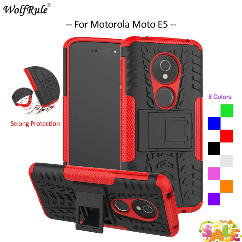 

WolfRule For Cover Motorola Moto E5 Case TPU & PC Holder Armor Bumper Housings Phone Case For Motorola Moto E5 Cover 5.7''