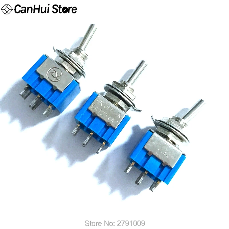 

5pcs Blue 6-Pin DPDT ON-ON Mini MTS-203 6A125VAC Miniature Toggle Switches Button switch Dialing Single Power switches MTS203 6P