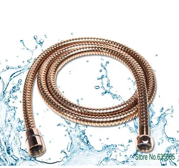 

1.5M Rose Gold Shower Tube Plumbing Hoses Explosion-proof Stainless Steel Flexible Hose Brass Head Faucet Bathroom Accessories
