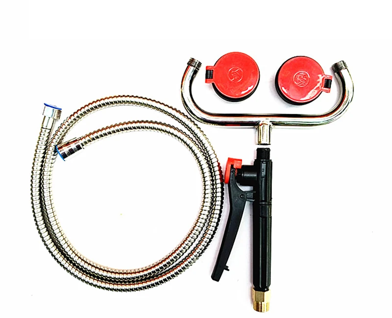 

304 stainless steel mobile handheld double eye washer Eyewash Station For laboratory factory school Y