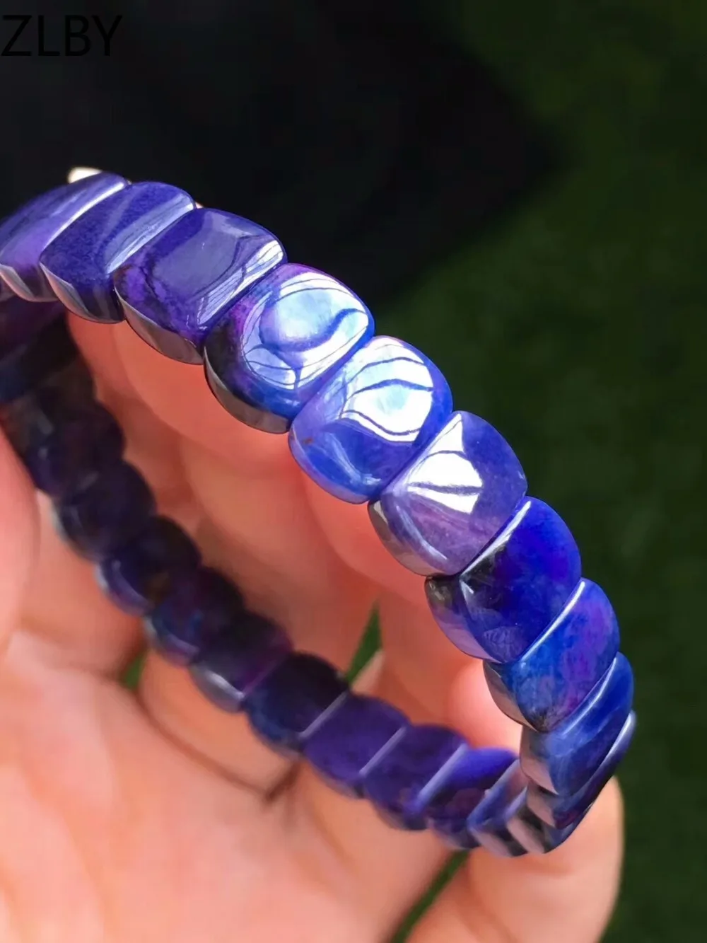 

Genuine Natural Blue Sugilite Bracelets For Women Female Stretch South Africa Crystal Rectangle Beads Bangle AAAAA Certificate