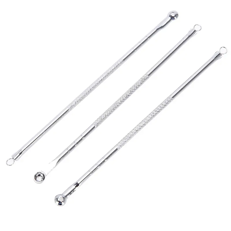 3 Pcs/Set Blackhead Extractor Acne Blemish Extractor Stainless steel Black Head Pimples Acne Needle Tool Remover Face Care Tool