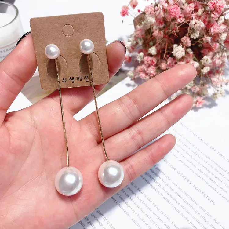 simple pearl earrings silver stud Hypoallergenic fadeless alloy fashion jewelry stud earrings for women gift