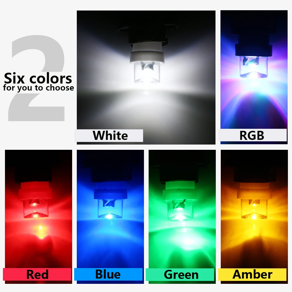 YM E-Bright 1000 шт. T10 светодиодный светильник с клиновидной основой для инструмент приборной панели 12 В постоянного тока синий красный белый зеленый Янтарный RGB микс