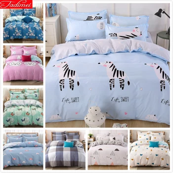 

AB Side Duvet Cover 3/4 pcs Bedding Set Soft Cotton Bed Linens Kids Child Bedspreads Single Twin Queen King Size 150x200 180x220
