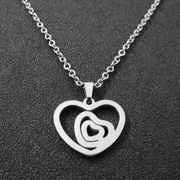 

Stainless Steel Love Heart Necklace Pendant Fashion Jewelry Findings