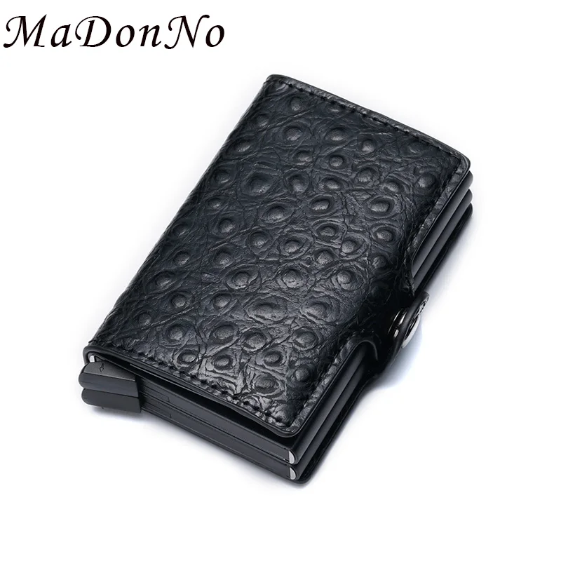 

Anti Rfid Protection Men Women id Credit Card Holder Wallet Metal Leather Aluminum Business Bank Card Case CreditCard Cardholder