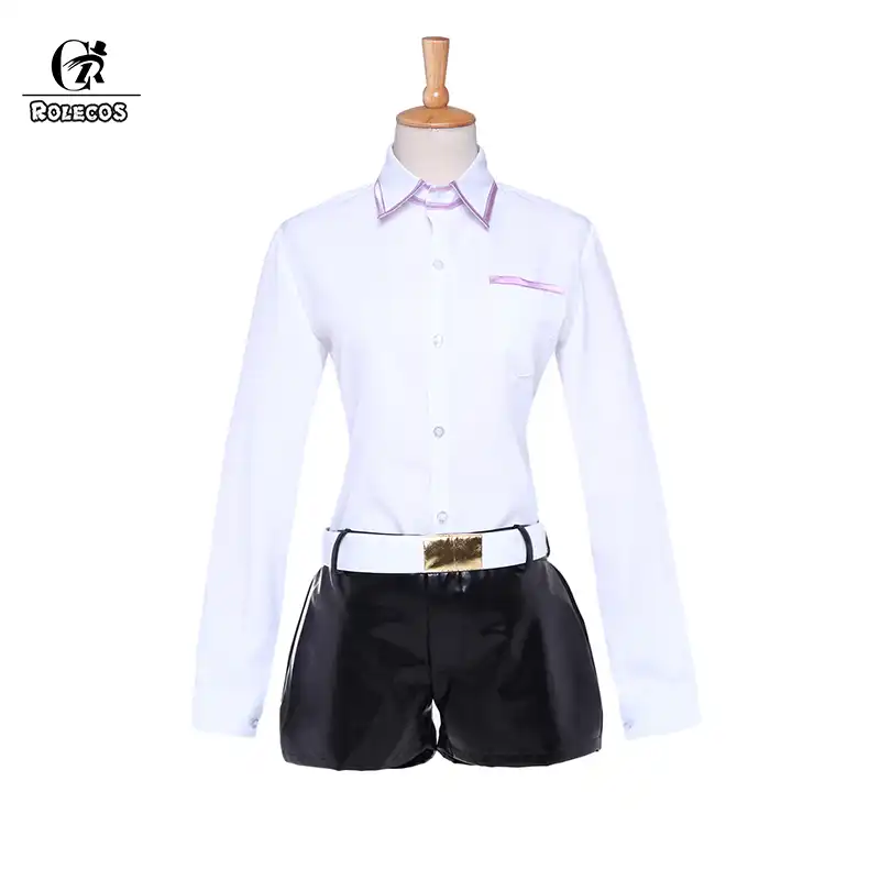 ROLECOS Womens Halloween Makise Kurisu Cosplay Costume Casual Set Uniform Adult