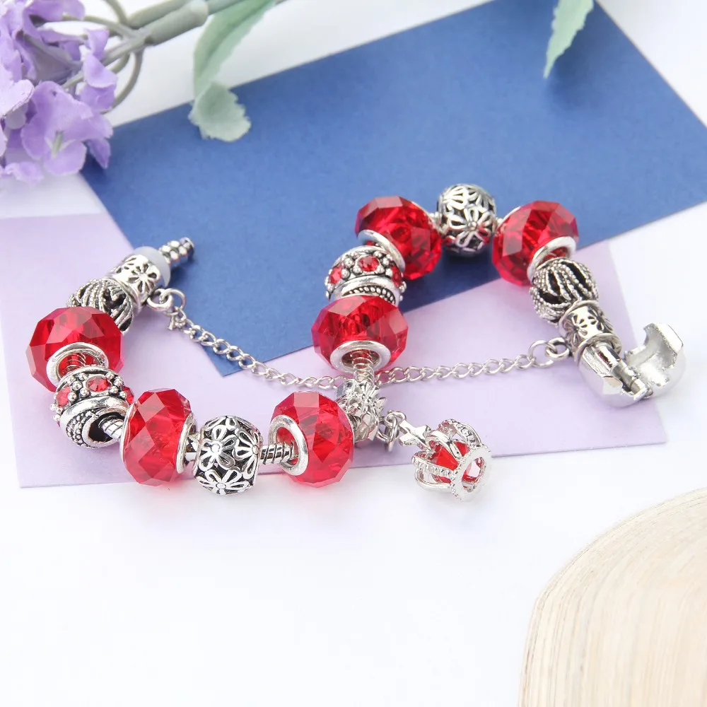 Позолоченные очаровательные браслеты для женщин с красивым бисер Мурано Pa браслет для женщин ювелирный подарок