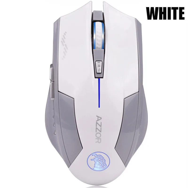 AZZOR Rechargeable Wireless Mouse Mute Butto Gaming Mice 2400 DPI 2.4G FPS Gamer Lithium Battery Build-in For PC Laptop Computer