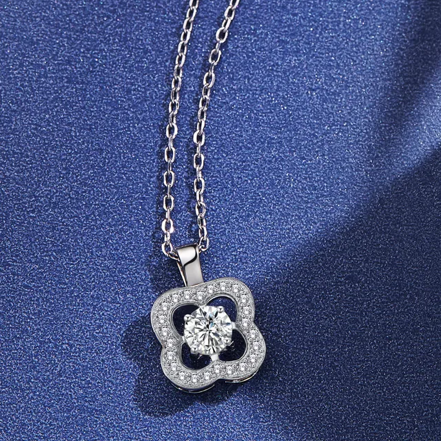 Mode Blume Kristall Silber Anhänger Halsketten für Frauen 925 Silber Kette Hochzeit Schmuck Liebhaber Geschenk