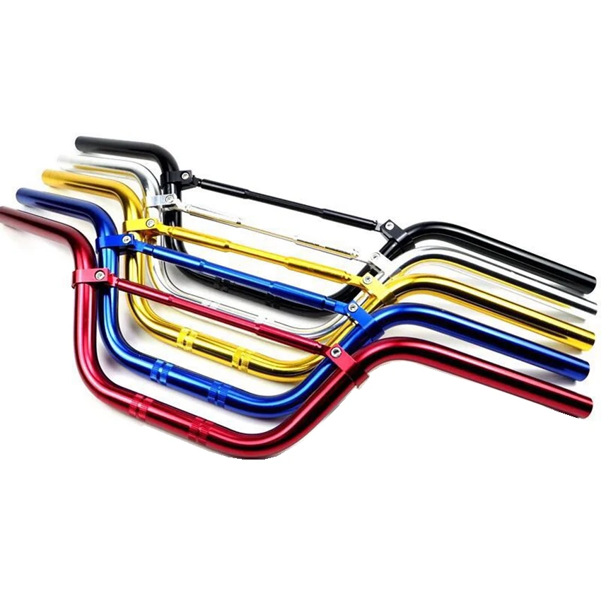 

Multicolor 22mm 7/8 Flat Motorcycle Front Handle Bar Lever Stainless Steel Dirt Pit Bike Motocross Off Road Steering wheel Alpha