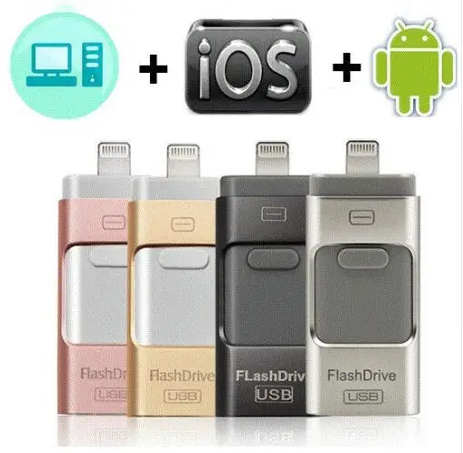  USB 3.0 Flash Drive For iPhone X/8/7/7 Plus/6/6s/5/SE/ipad OTG Pen Drive HD Memory Stick 8GB 16GB 3