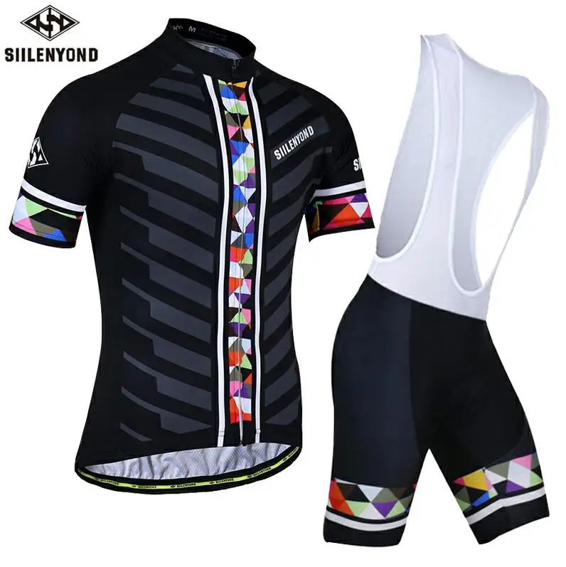 BT-D2201 SIILENYOND, набор для велоспорта, для гонок, Джерси, Майо, Ropa Ciclismo, быстросохнущий, короткий рукав, нагрудник, костюмы для мужчин, горный велосипед, спортивный костюм - Цвет: BT-D2201
