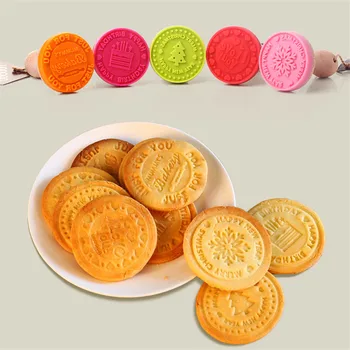 

1PC Silicone DIY Cookie Stamps Fondant Cake Mold Biscuit Embossing Tools Cutters Sugar craft Tool Christmas Cake Decorating