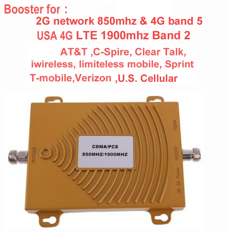 

USA 4G booster for AT&T Sprint Verizon T mobile band 5 850mhz CDMA repeater &4G repeater band 2 1900Mhz LTE FDD signal amplifier