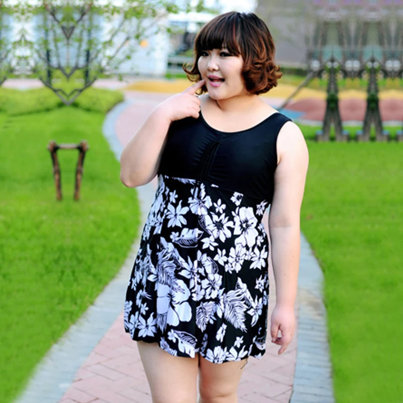

2019 New Plus Size Swimwear Women Print One Piece Swimsuit Large Cup Padded Bra Bathing Suit 4XL-7XL Female Big Size Beachwear