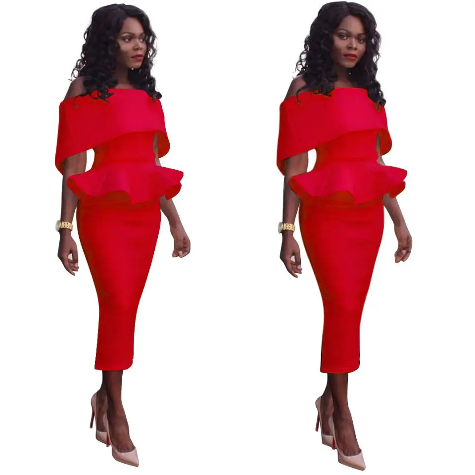 2017 Spring Slash Neck Ruffles Women Off-shoulder Bodycon Dress Womens Sexy Fashion work Dresses Party Night Club Dress (6)