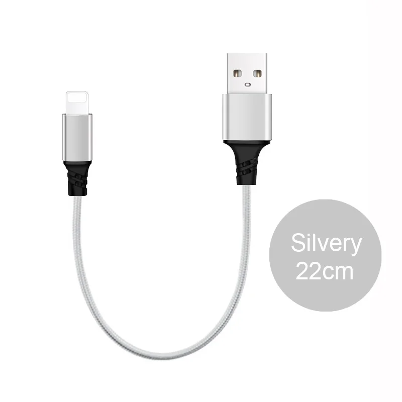 Type-C Micro 8 Pin 3 в 1 usb кабель для зарядки для iPhone 6 s 6s 7 8 Plus X Xs Max XR 2в1 samsung huawei Xiaomi Android провод шнур - Цвет: 8Pin 22cm Silver