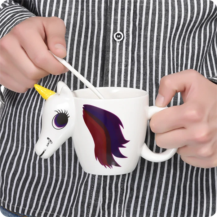 Transhome 3D Unicorn Mug Coffee Cup Ceramic Color Changing Mug 300ml Creative Mugs And Cups For Tea And Coffee Travel Drinkware  (10)