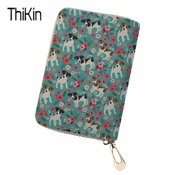 

THIKIN Leather Women Card Holder Wallets High Quality Female Credit Card Holders Chihuahua Dogs Prints Pillow Card holder Purse