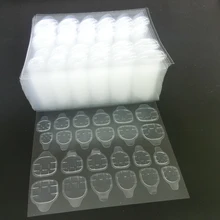 100 шт./лот, дышащие наклейки для ногтей, клей на кончиках для ногтей, пластиковые накладные кончики для ногтей, клей с помощью инструмента для маникюра