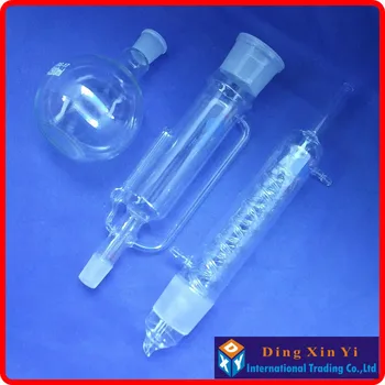 

(2pcs/lot) 500ml Soxhlet extractor,Extraction Apparatus soxhlet with coiled condenser,condenser and extractor body,Lab Glassware