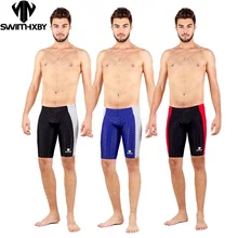 HXBY Sharkskin водостойкие хлор устойчивые мужские тренировочные плавательные трусы Jammers шорты мужские облегающие riefs брюки