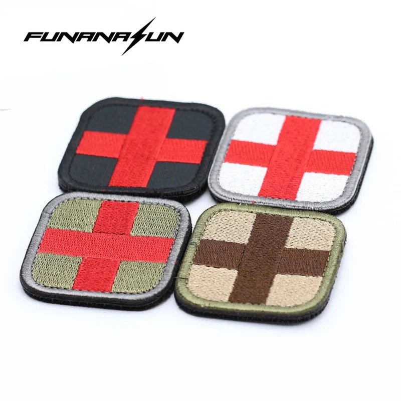 Military Red Cross Medical Patch Embroideried Badges Tactical Armband