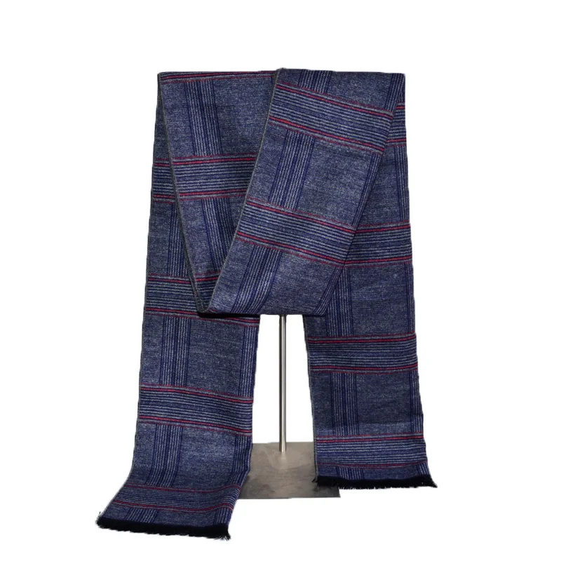 123-130navyblue Модный дизайн, мужской и женский кашемировый шарф, роскошный бренд, высокое качество, шейный платок, зимние теплые мягкие шали, шарфы унисекс - Цвет: 123-130navyblue