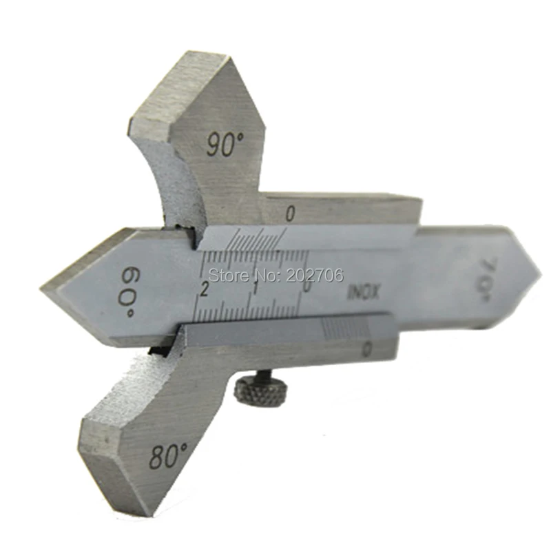 Medidor de costura digital de aço inoxidável, 0-20mm, medição de ângulo