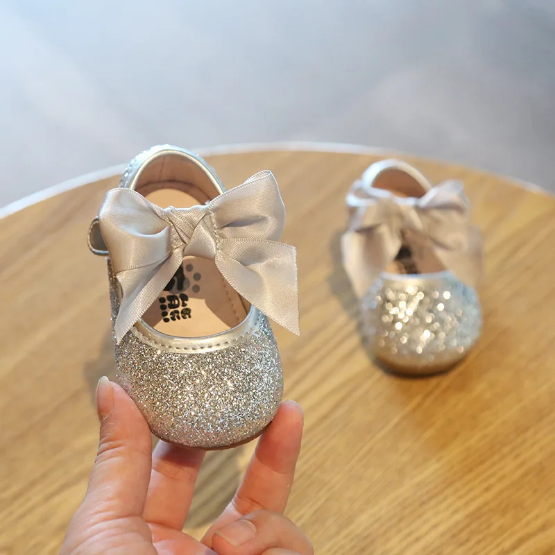 Г. Новая весенне-Осенняя детская обувь для малышей с блестками нескользящая обувь принцессы для девочек кожаная обувь для первых ходунков Bebe