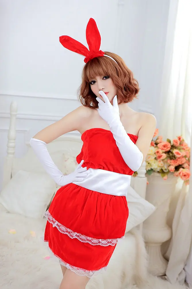 Сексуальная девушка горничной пижамы Новогоднее платье медсестры Сексуальные костюмы sexy Кролик сексуальное женское белье Экзотические