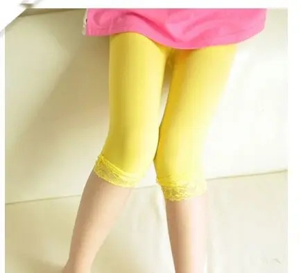 Lawadka/бархатные штаны ярких цветов для девочек, мягкие эластичные тонкие леггинсы для девочек, Летние Стильные детские штаны - Цвет: Цвет: желтый