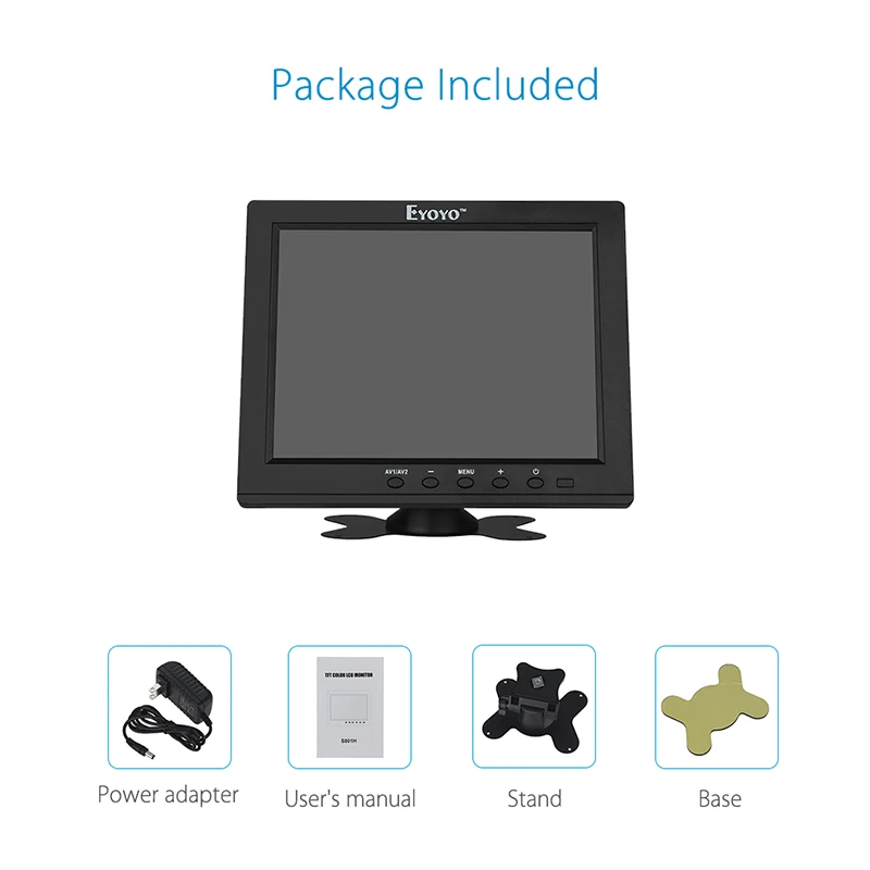 EYOYO EM08B 8 &quotдюймовый TFT ЖК цветной монитор с VGA HDMI входной интерфейс видео ips экран