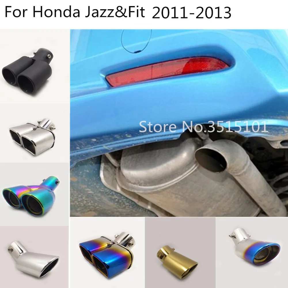 Stainless Steel tail end pipe exhaust muffler tip for Honda FIT JAZZ 2014 2015 A