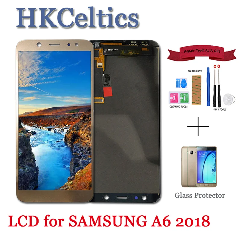 Для SAMSUNG Galaxy A6 2018 A600F ЖК дисплей кодирующий преобразователь сенсорного экрана в