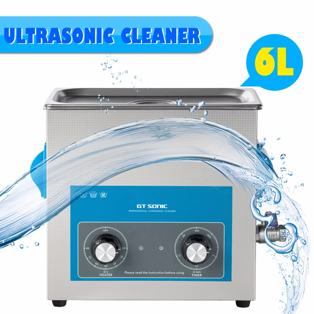

GT Sonic 6L Digital Display Ultrasonic Cleaner Cleaning Appliances Bath Jewelry Watch Glasses Circuit Board limpiador VGT-1860QT