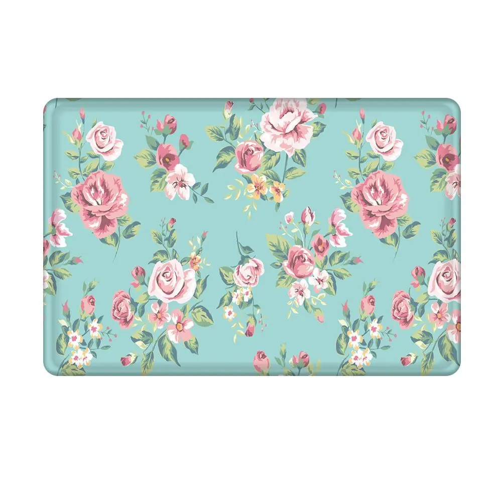 Por Microfiber Kitchen Rugs Charmhome Pink Rose Flower Flannel Microfiber Shower Accent Rug Aqua Non Slip Soft Absorbent