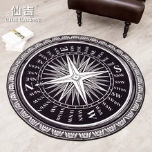 CIGI современный черный, белый цвет круглый стол Спальня ковер Гостиная Кухня Ванная комната противоскольжения Мат творческий пол Одеяло 100*100 см