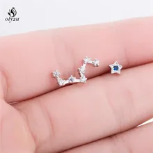 Oly2u, Большая Медведица, Созвездие зодиака, серьги-альпинисты, ассиметричные Кристальные звезды, серьги-гвоздики для женщин